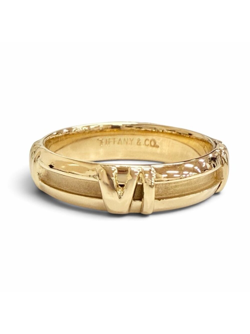 Tiffany & Co Atlas Numeric Ring 750 18k Yellow Gold